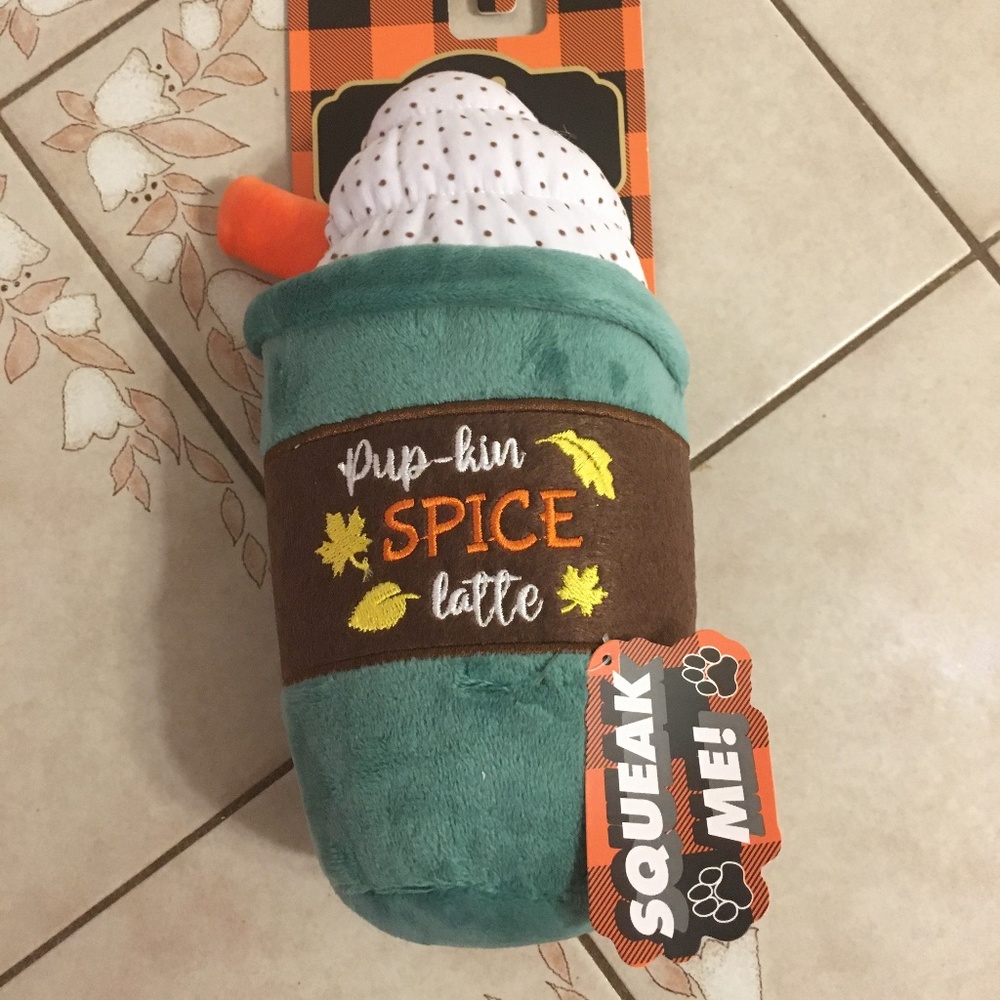 NWT! Cute Pumpkin Spice Dog Toy!